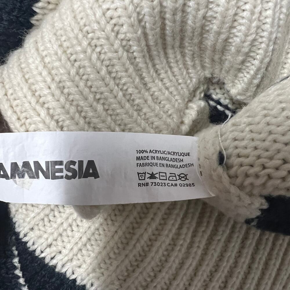 Amnesia Men's Striped V-Neck Pullover Knit Sweater Size Medium - Picture 7 of 8